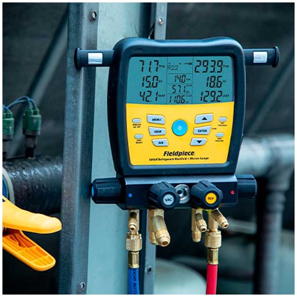 4-vejs, trdls Manometer-/Vakuummetermanifolds st-Fuld Bluetooth