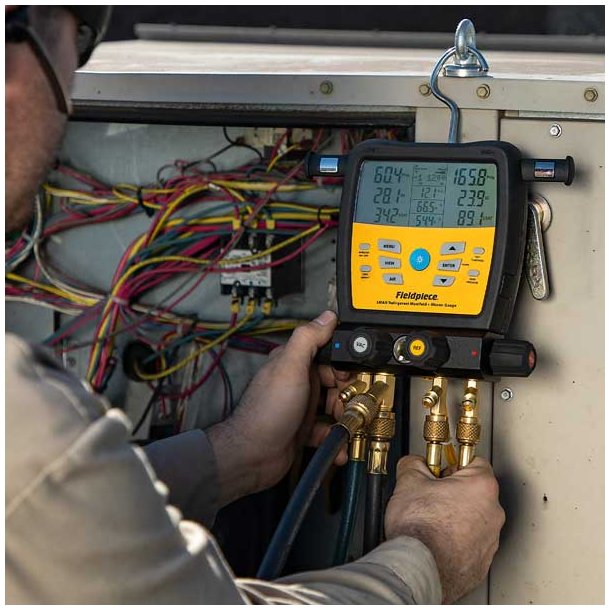 4-vejs, trdls Manometer-/Vakuummetermanifolds st-Fuld Bluetooth