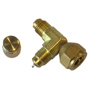 Service T-stykke, 1 x 1/4