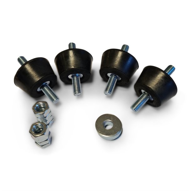 Vibrationsdmper, 10-15 kg - 40-30 x 25 mm - 8 mm gevind - bld/konisk