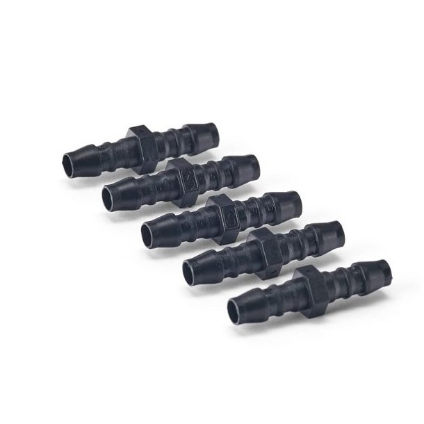 Lige nippelrr til 6 mm slange, 5 stk
