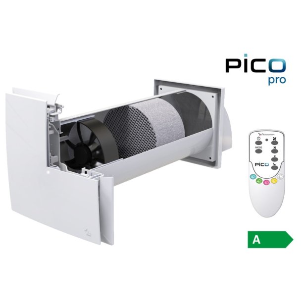 Vgmonteret ventilationsanlg med varmegenvinding, type HP2 55 WI