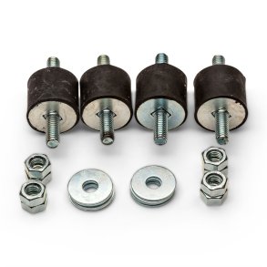 Vibrationsd&aelig;mper, 10-15 kg - 25 x 30 mm - 8 mm gevind - bl&oslash;d