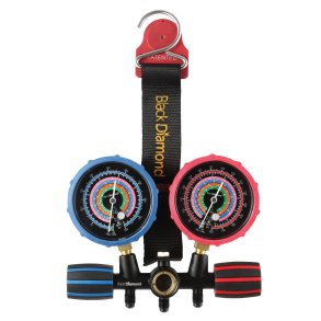 BD Analog 2-vejs manometer manifold for R32, R410A, med magnet og krogophng, inkl. slangest p 150 cm.