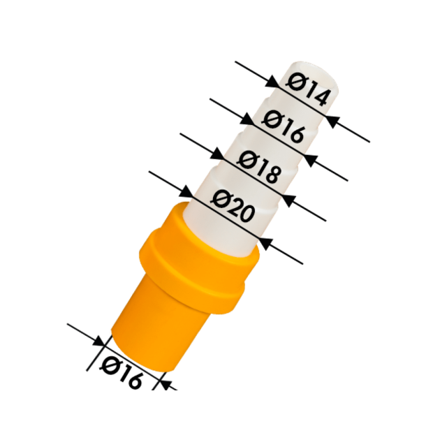 Tilslutningsadapter til kondensrrssystemer - gul