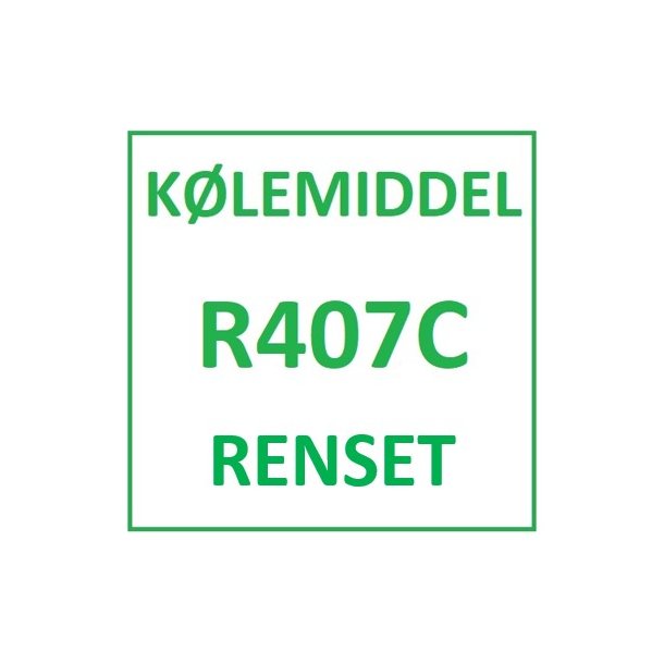 R407C - Renset klemiddel pr. hele kg. Der betales ikke KMO og Punktafgift