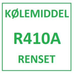 R410A - Renset kølemiddel pr. hele kg Der skal ikke betales KMO og Punktafgift