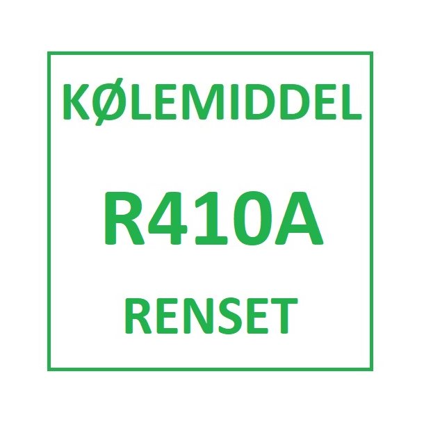 R410A - Renset klemiddel pr. hele kg Der skal ikke betales KMO og Punktafgift