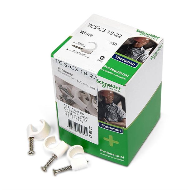 Skrue clips, 18-22 mm, 50 stk