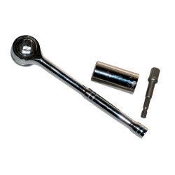 Gator Grib top 3/8", 7 - 19 mm, med skralde og adapter til skruemaskine (g&aelig;lder s&aring; l&aelig;nge lager haves