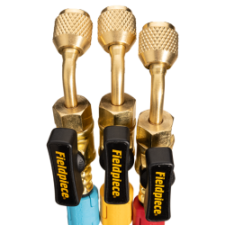 Fyldeslanges&aelig;t 3 farveklips, med kugleventil, 1/4"-1/4", 1,5 m