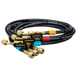 Fyldeslangest, 3 farveklips, med 5/16" kugleventil,  2 x 5/16" samt 1 x 1/4",  1,5 m