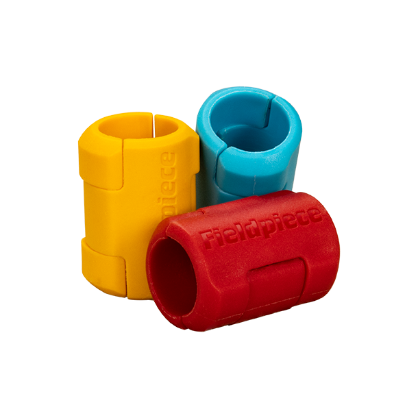 Fyldeslangest, 3 farveklips, med 5/16" kugleventil,  2 x 5/16" samt 1 x 1/4",  1,5 m