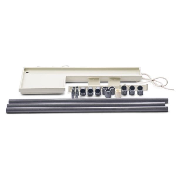 Drypbakke til udedel-type "L", med skjult varmekabel, 140 W + 75 W, 32 mm aflb, rrst medflger