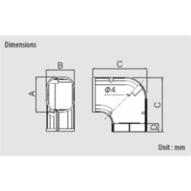 Inaba, 100mm, plan vinkel 90, Brun