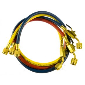 Fyldeslangest, 90 cm, med CV ventiler og nylonbarriere til R32-R410A