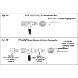 Schraderventilskift u/tryk, 1/4" og 5/16", glat aksel