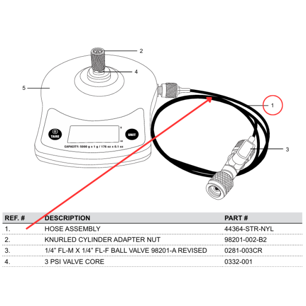 SLANGE MED ADAPTER TIL MC98202.