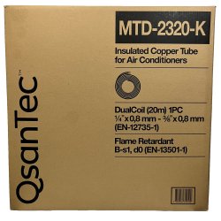 QsanTec, MTD-2320-K, Sort isoleret dobbeltrr, 1/4" - 3/8", 20 m