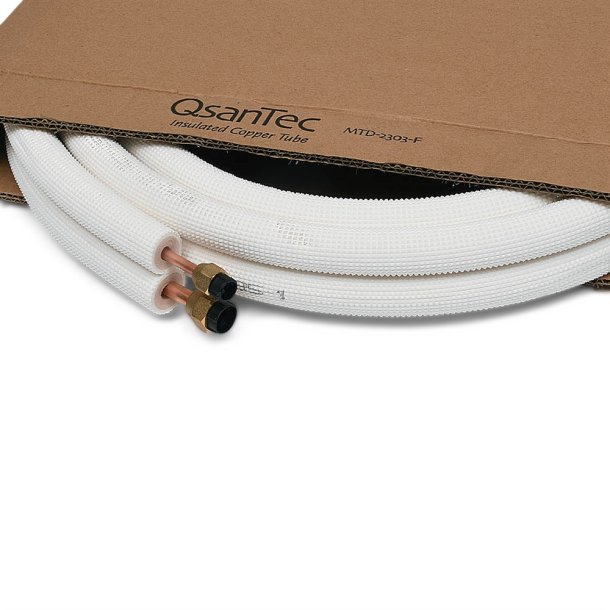 QsanTec, MTD-2303-F, isoleret dobbeltrr, 1/4" - 3/8", 3 m, m. krave & omlber