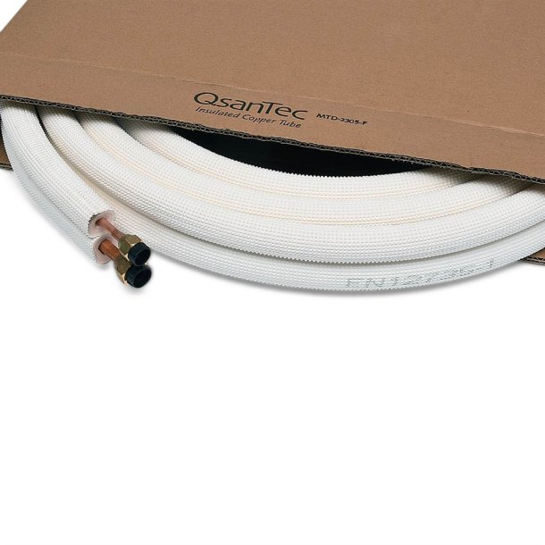 QsanTec, MTD-2305-F, isoleret dobbeltrr, 1/4" - 3/8", 5 m, m. krave &amp; omlber