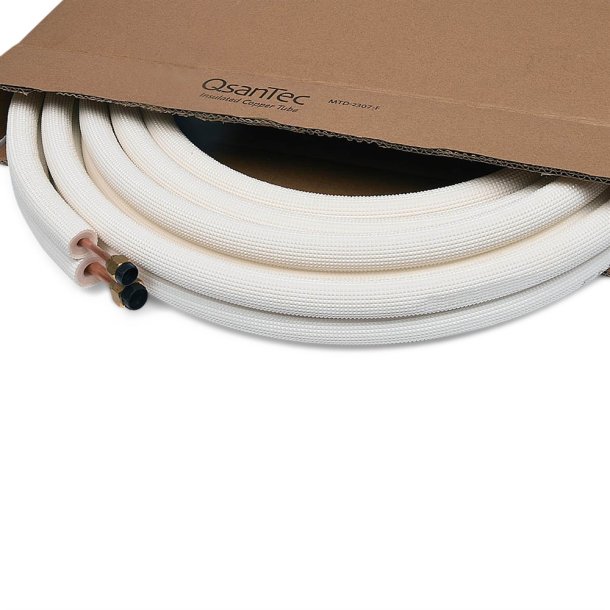 QsanTec, MTD-2307-F, isoleret dobbeltrr, 1/4" - 3/8", 7 m, m. krave &amp; omlber