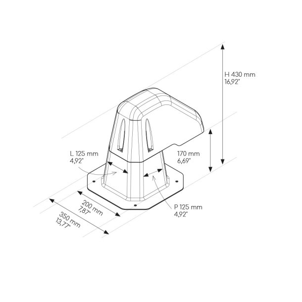 Taggennemfring, 125 x 125 mm med indvendig beskyttelseskant