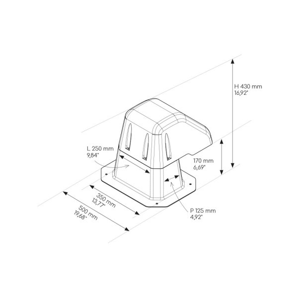 Taggennemfring, 250 x 125 mm med indvendig beskyttelseskant