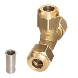 T-stykke, 1/4"-1/4"-1/4", loddefri forgrening/samling, R410A, R32, R290