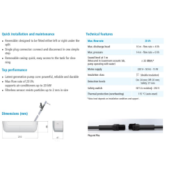 Omega PAC kondenspumpe 20l/min, monteres under indedelen