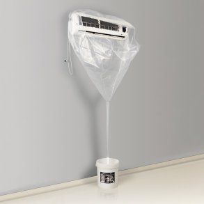 Opsamlingsenhed i klar plast med spand & lg til opsamling af vske fra indedel. Kan genbruges.