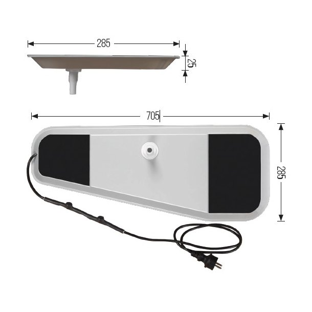 Drypbakke, Pancake1ECO, m. vibrationsdmpere og varmelegeme 35 + 25 W