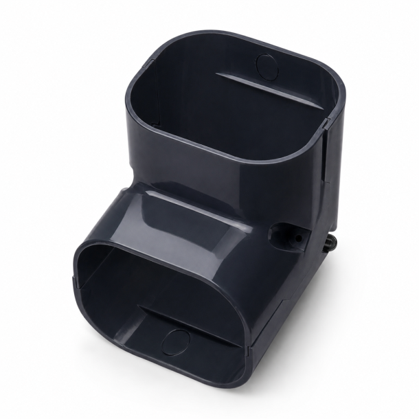 QsanTec QC-8-K Vertikal vinkel 90� til 75 mm installationskanal, sort