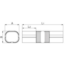 Inaba, SF-77, fleksibelt kanalstykke, L 1000 mm, sort