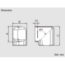 Inaba, SKM-77 plan vinkel kort 90, beige