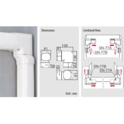 Inaba, SN-77 plan vinkel 90 drejet, beige