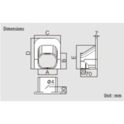 Inaba, SP-77 overgangsstykke til tag, beige