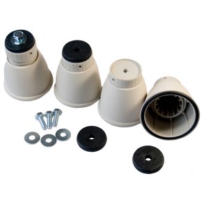 Justerbare plastfødder, beige, 50 mm bolte