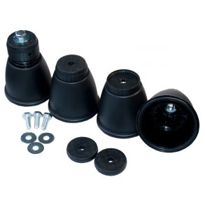 Justerbare plastfdder, sort, 50 mm bolte