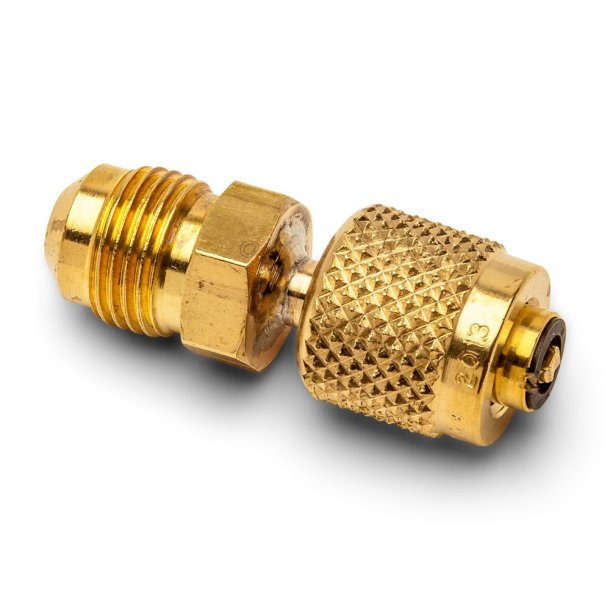 Adapter lige, 1/4" ind. flare QC-3/8" udv. flare