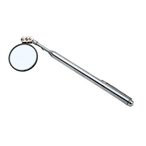 Spejl af glas med teleskopudtrk.