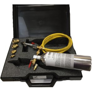 A/C system gennemskylning, rensnings st, i kuffert med fittings