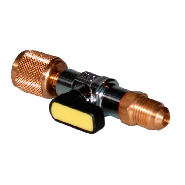 Kugleventil, 5/16"M - 5/16"F, lige - lige, gul