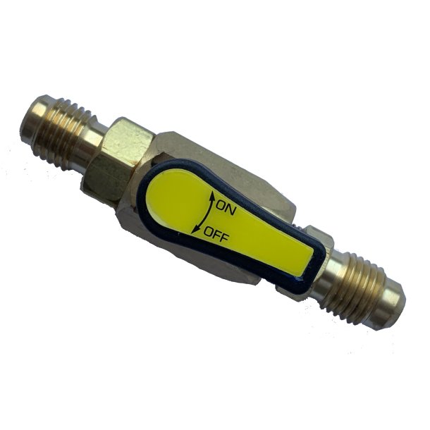 Kugleventil, 5/16"M - 5/16"M, lige - lige, gul
