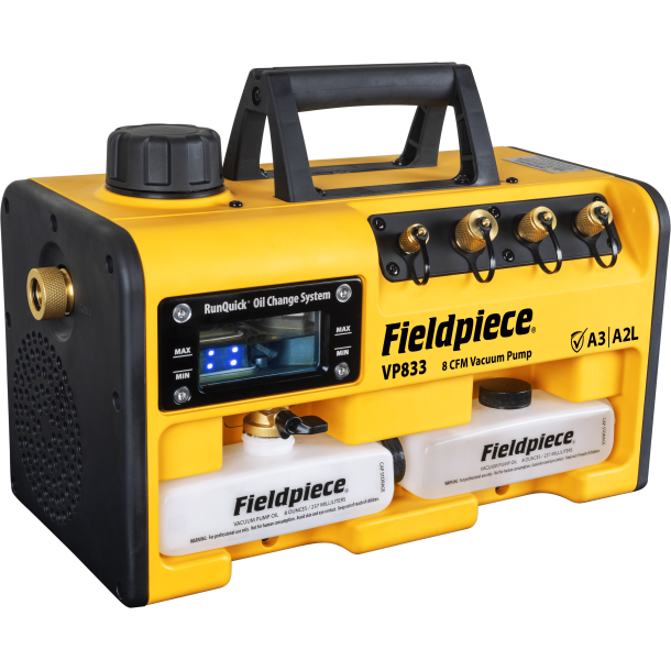 Fieldpiece ATEX klassificeret elektronisk vakuumpumpe, 2 pa, 226 l/min