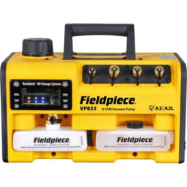 Fieldpiece ATEX klassificeret elektronisk vakuumpumpe, 2 pa, 226 l/min