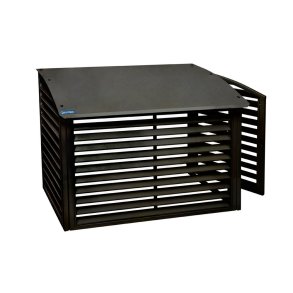 Hus til udedel, sort, pulverlakeret stl, med service lge, 730-850 x 950 x 460 mm