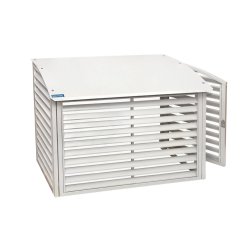 XL Hus til udedel, hvid, pulverlakeret stl, med service lge, 900-1020 x 1105 x 520 mm