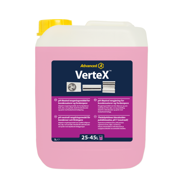 VerteX, universal rengring til fordamper og kondensator, 5L strkt koncentreret