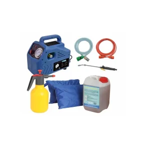 Rengringsmaskine bestende af hjtryksrenser m/lance og slanger samt lille hndpumpe, 5 L rengring (Glder s lnge lager haves)